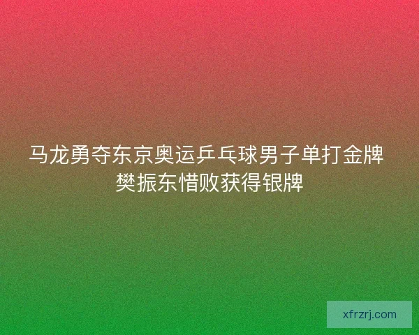 马龙勇夺东京奥运乒乓球男子单打金牌 樊振东惜败获得银牌